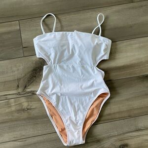 J. Crew White Cut-Out One Piece Swimsuit - Size 2